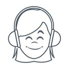 Woman with music headphones icon vector illustration graphic design