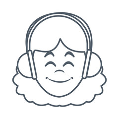 Woman with music headphones icon vector illustration graphic design