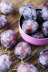 ripe plum with  top view.new agricultural crop