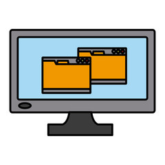 Computer screen on icon vector illustration graphic design