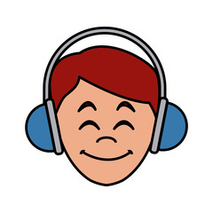 Man with music headphones icon vector illustration graphic design