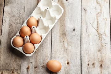 eggs in the tray top view