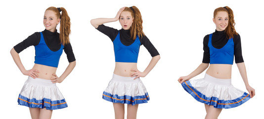 Cheerleader isolated on the white background