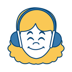 Woman with music headphones icon vector illustration graphic design
