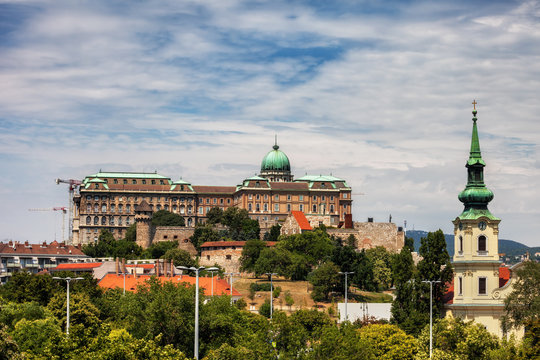 Buda Castle and Taban Parish Church in Budapest