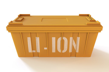 Rechargeable Li-ion battery isolated on white background. 3d illustration
