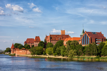 Obraz premium The Malbork Castle and Town in Poland