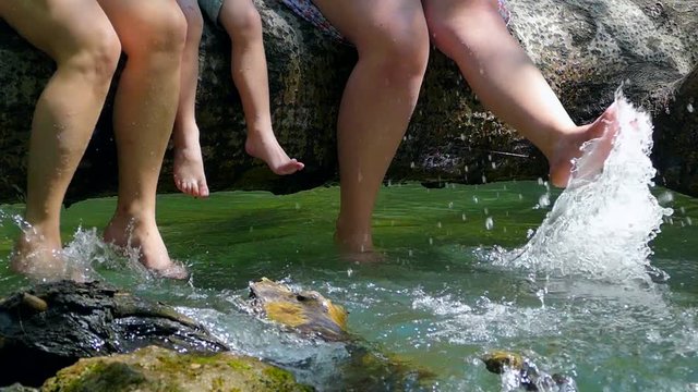Play feet in the creek