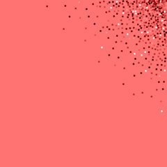 Red gold glitter. Top right corner gradient with red gold glitter on pink background. Ravishing Vector illustration.