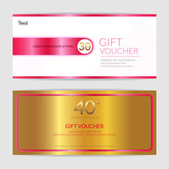 Gift certificate, voucher, gift card or cash coupon template in love theme vector format