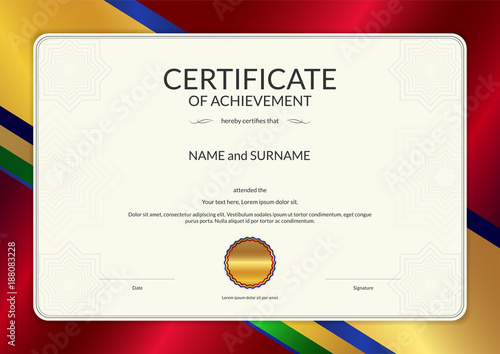 Luxury Certificate Template With Elegant Border Frame