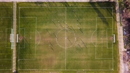 Aerial footage of Soccer practice