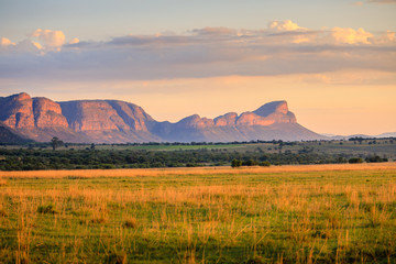 Sunrise over the waterberg mountains, South Africa