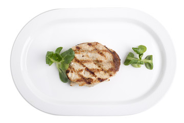 Delicious pork steak.