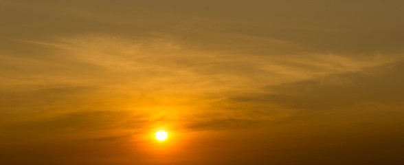 Sun and sky cloudless background orange tone