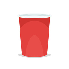 Red plastic cup vector