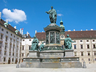 Fototapeta na wymiar Vienna, Austria. Monument to emperor Kaiser Franz I at the Inner courtyard of the Hofburg.