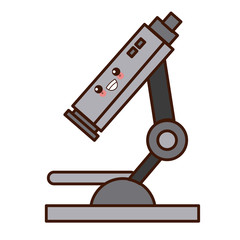 Microscope scientific tool cute kawaii cartoon vector illustration design