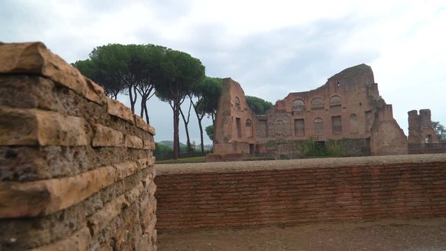 16133_The_brick_walled_terrace_of_the_ruined_castle_in_Rome_in_Italy.mov