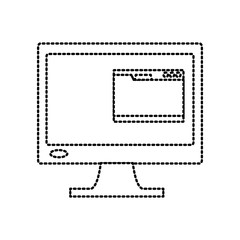 Computer screen on icon vector illustration graphic design