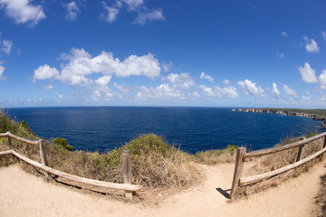 Obraz premium Fisheye lens photo from the Pointe de la Grande Vigie, on the Caribbean island of Guadeloupe
