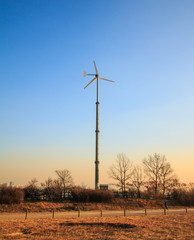 Fototapeta na wymiar Wind turbine in Haneul Park