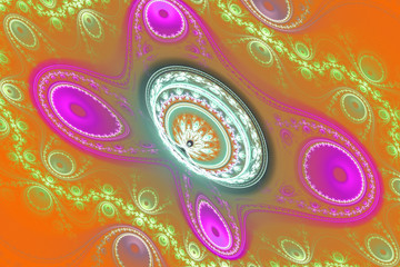 Geometric fractal shape can illustrate daydreaming imagination psychedelic space dreams magic nuclear explosion frequency patterns radiation concepts.