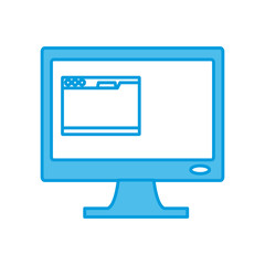 Computer screen on icon vector illustration graphic design