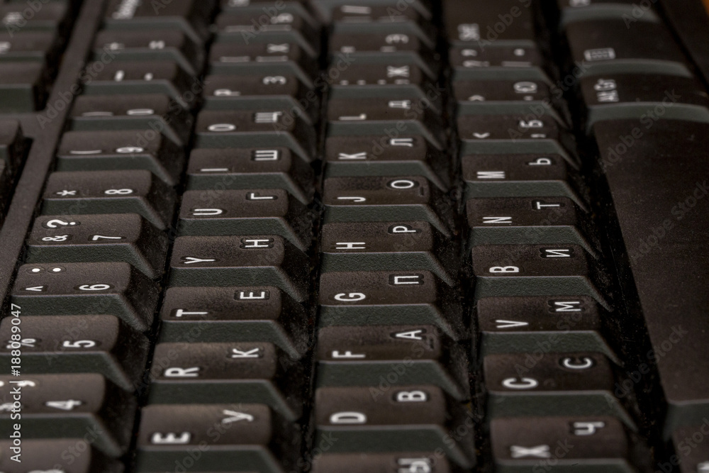 Fototapete black keyboard closeup. keyboard pattern. horizontal pattern. vertical pattern.