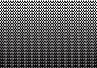 Metal circle mesh pattern gradient background texture vector illustration.