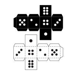 DIY paper craft dice template