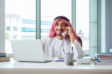 Arab businessman working in the office