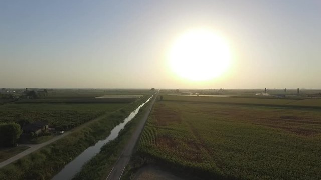 Vista dall'alto campagna rurale estate