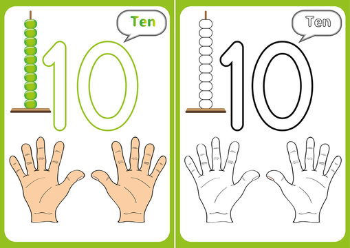 learning the numbers 0-10, Flash Cards, educational preschool activities