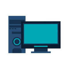 Computer screen and cpu icon vector illustration graphic design