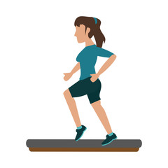 Woman running cartoon icon vector illustration graphic design