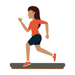Fototapeta premium Woman running cartoon icon vector illustration graphic design
