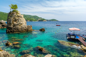paradise beach in Corfu island, Greece