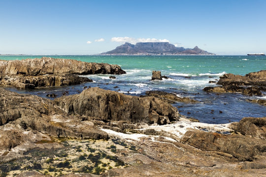 Cape Town seen from Bloubergstrand
