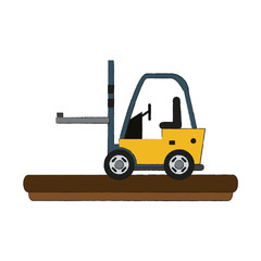 Cargo forklift vehicle icon vector illustration graphic design