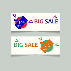 Sale Banner Template Design. Geometric Sale Banner. Big Sale Banner Vector Illustration.