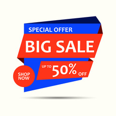 Sale Banner Template Design. Geometric Sale Banner. Big Sale Banner Vector Illustration.