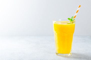 Freshly pressed orange juice, front view