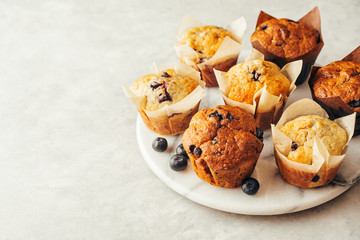 Homemade muffins with blueberries