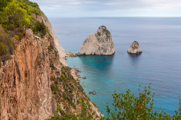Beautiful rocks on Keri cape located in the southern part of the island of Zakynthos. Greece.
