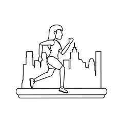 Woman running cartoon icon vector illustration graphic design