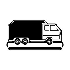 Cargo truck with container icon vector illustration graphic design