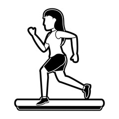 Woman running cartoon icon vector illustration graphic design