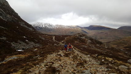Welsh snow covered mountain view