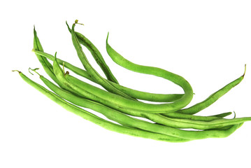 Green bean isolated on the white background